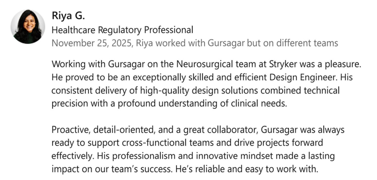 LinkedIn recommendation from Riya G.